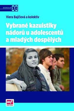 Vybrané kazuistiky nádorů u adolescentů a mladých dospělých | Viera Bajčiová